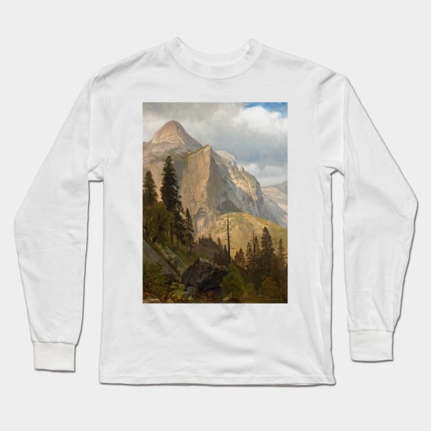North Dome, Yosemite Valley by Albert Bierstadt Long Sleeve T-Shirt by Classic Art Stall
